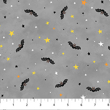 The Boo Crew-Halloween Bats in Light Gray
