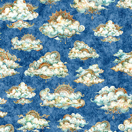 Bohemian Sunrise - Clouds in Blue from QT Fabrics