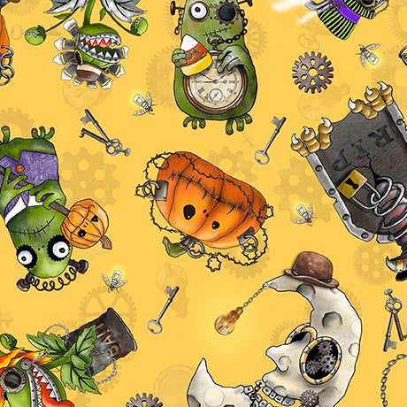 Steampunk Halloween 3 - Halloween Character Toss in Yellow