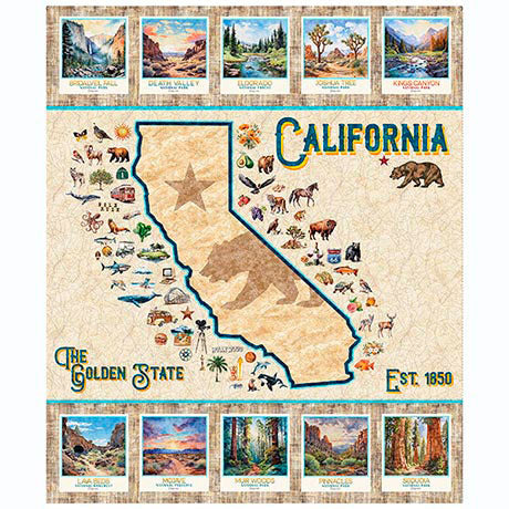 California Dreaming-California 1 Yard Panel from QT Fabrics