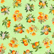 California Dreaming-Orange Toss in Light Lime from QT Fabrics
