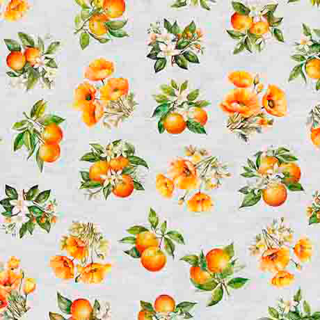California Dreaming-Orange Toss in Gray from QT Fabrics