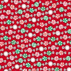 Christmas Mints in Red from the Holiday Party Collection by ©Micki Williams for INK & ARROW from QT Fabrics- 100% Cotton