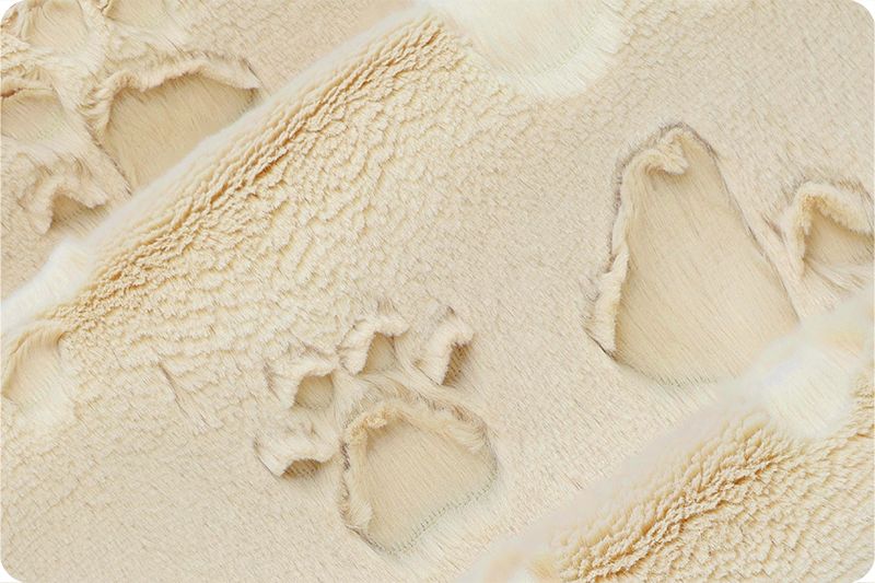 Minky - Luxe Cuddle® Embossed Paws BEIGE From Shannon Fabrics