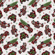 Holiday Buffalo Plaid Truck From Lumberjack Gnomes Collection for Timeless Treasures- 100% Quilt Shop Quality Fabric