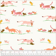Mother Cats in Cream from the Studio Edit Collection by Heather Ross - Windham Fabrics - 100% Cotton