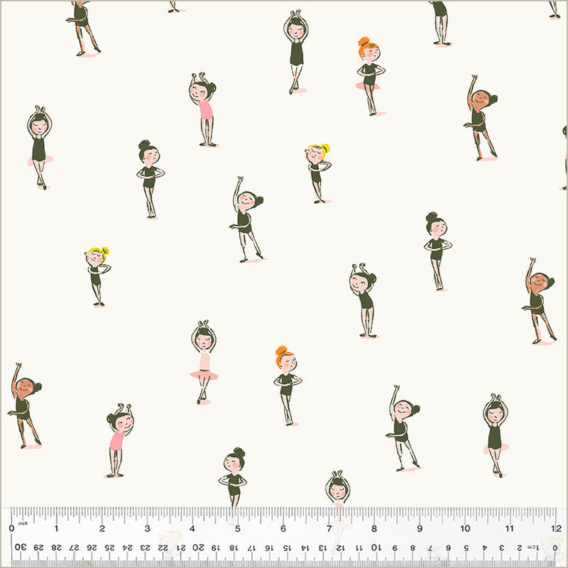 Ballerinas in Cream from the Studio Edit Collection by Heather Ross - Windham Fabrics - 100% Cotton