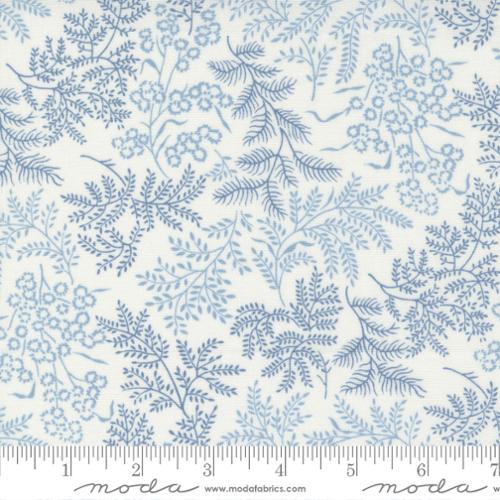 Sconset Florals & Vines in Cream & Blue from the Nantucket Summer Collection - Moda Fabric