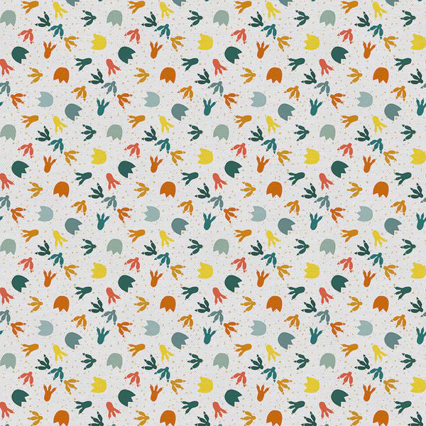 Jurassic Joyrides Ditsy Footprints - Blue from the Jurassic Joyful Collection by Paintbrush Studios - 100% Cotton