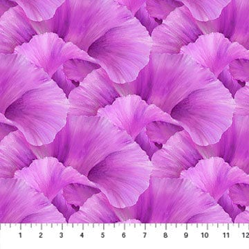 Flower Blossoms in Pansy Purple from Lush Collection by Hilary Mayes for Northcott Fabric - 100% High Quality Quilt Shop Cotton