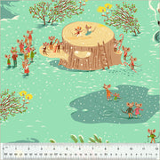 Christmas Mice in Aqua from the Studio Edit Collection by Heather Ross - Windham Fabrics - 100% Cotton