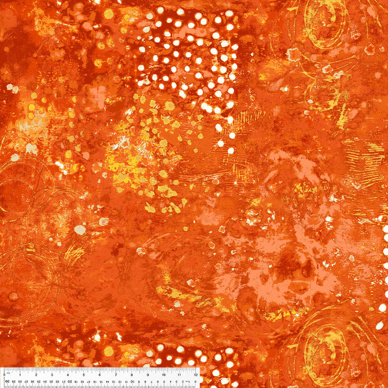 Spotted Graffiti in Citrus by Marcia Derse - Windham Fabrics - 100% Cotton