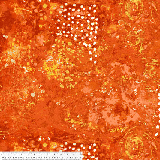 Spotted Graffiti in Citrus by Marcia Derse - Windham Fabrics - 100% Cotton