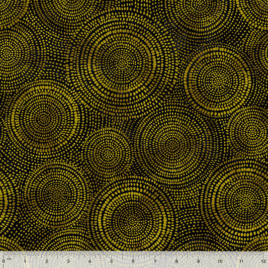 108" Wideback Cotton - Radiance BLACK/GOLD from Windham Fabrics by Whistler Studios - 100% Quilt Shop Quality Cotton