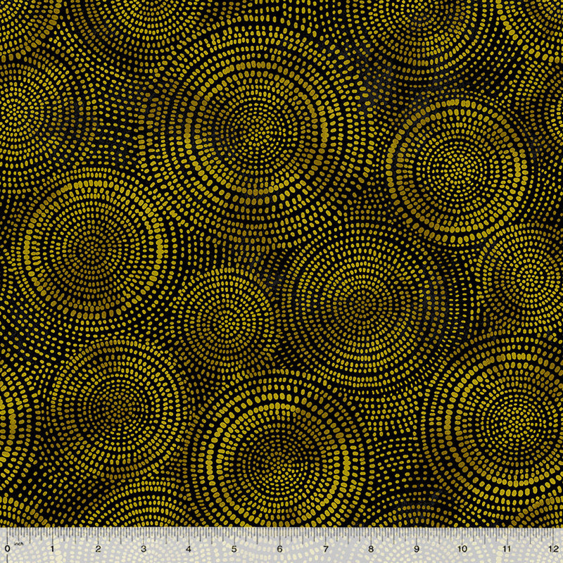 108" Wideback Cotton - Radiance BLACK/GOLD from Windham Fabrics by Whistler Studios - 100% Quilt Shop Quality Cotton
