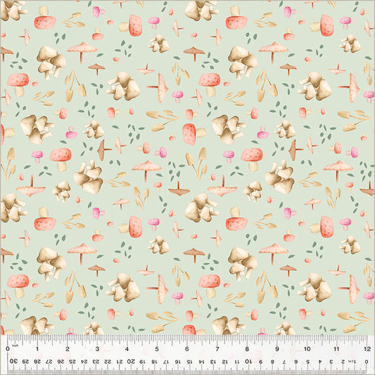 Petal Pixies-Mushroom Garden in Mist from Windham Fabrics