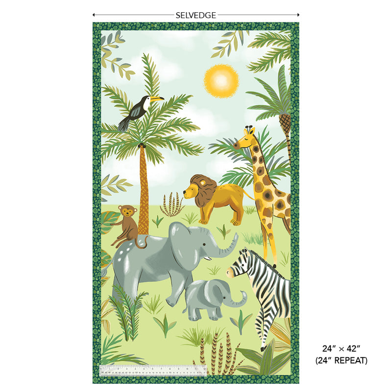 Welcome to the Jungle Panel (24"x42") from the King of the Jungle Collection by Whistler Studios- Windham Fabrics
