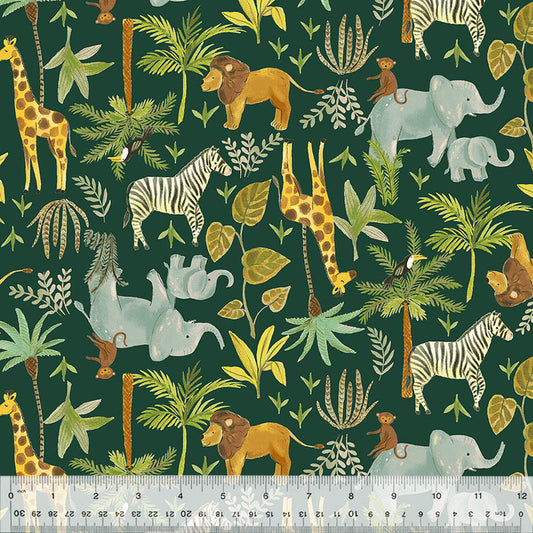 Living a Wild Life in Deep Jungle from the King of the Jungle Collection by Whistler Studios- Windham Fabrics