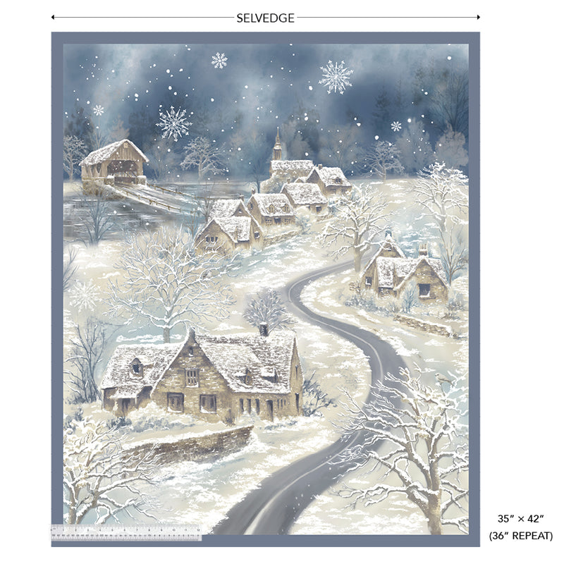 Winter Town 35"x42" Puff Panel from the Winter Whisper Collection - Windham Fabrics