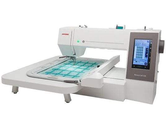 Janome Memory Craft 550E Embroidery Only Machine - Comes with 4 Hoops including a Large 7.9"x14.2" Hoop