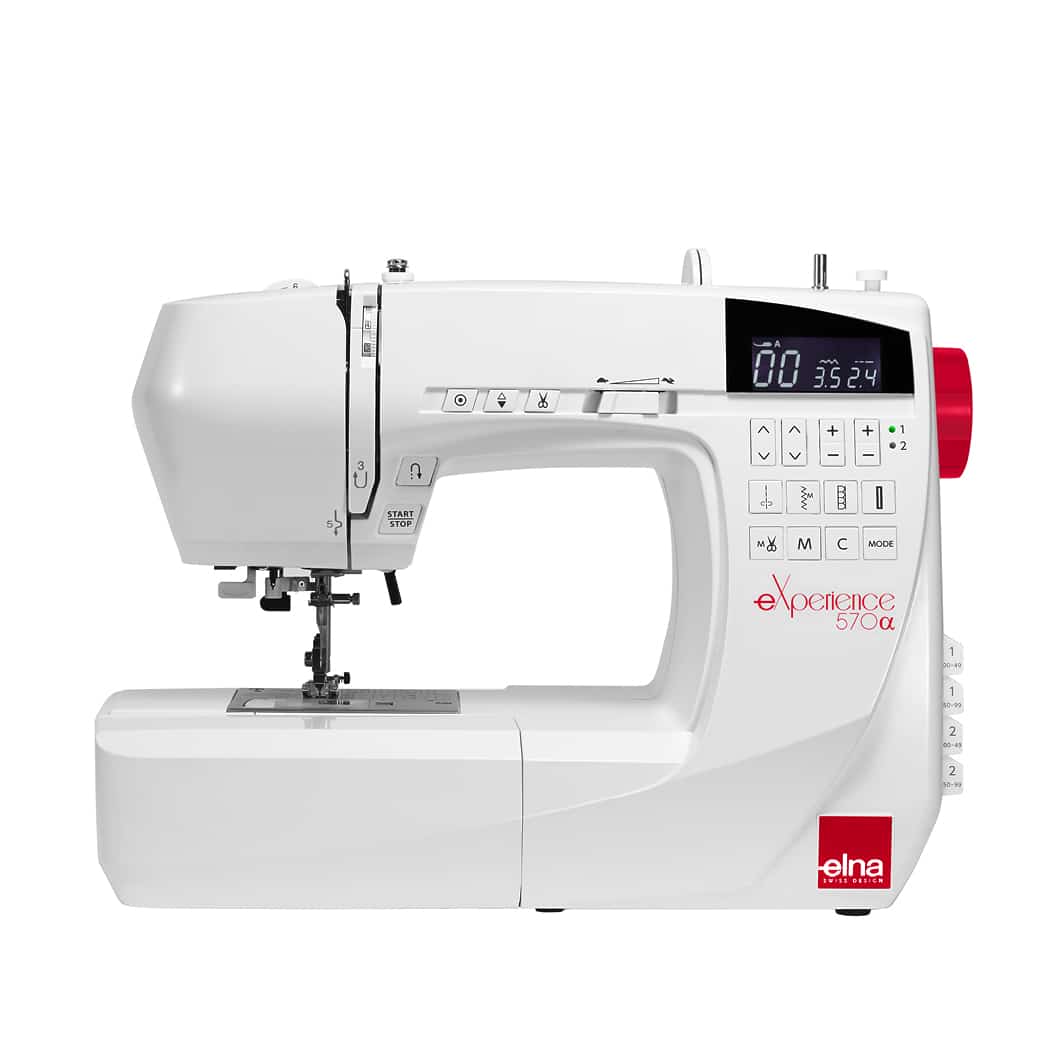 Elna Excellence 570a includes Alphabet, Extension Table, and Hard Case