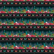 Peacock Wild Garden Stripes from Lumin Fabric's Wild Garden Collection by Nicole Tamarin