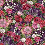 Packed Floral-Purple from Lumin Fabric's Wild Garden Collection by Nicole Tamarin