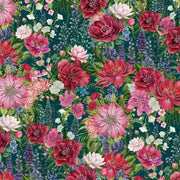 Packed Floral-Teal from Lumin Fabric's Wild Garden Collection by Nicole Tamarin