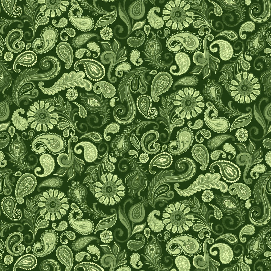 Paisley-Green  from Lumin Fabric's Wild Garden Collection by Nicole Tamarin