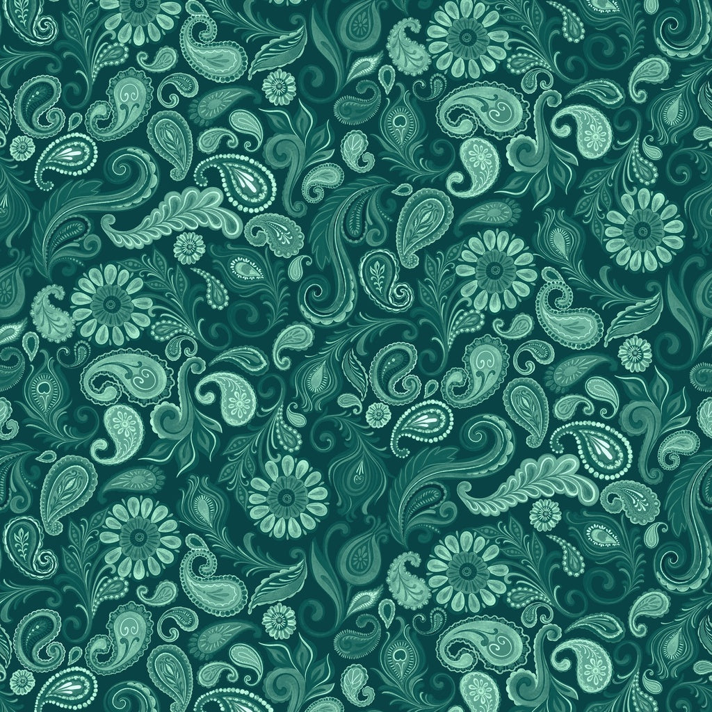 Paisley-Teal  from Lumin Fabric's Wild Garden Collection by Nicole Tamarin
