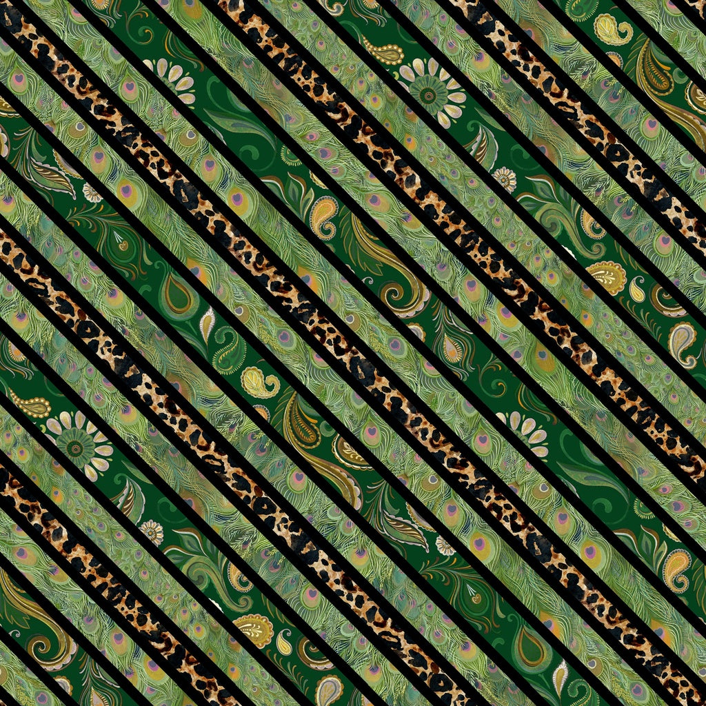 Diagonal Stripe-Green from Lumin Fabric's Wild Garden Collection by Nicole Tamarin