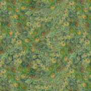 Feathers-Green  from Lumin Fabric's Wild Garden Collection by Nicole Tamarin