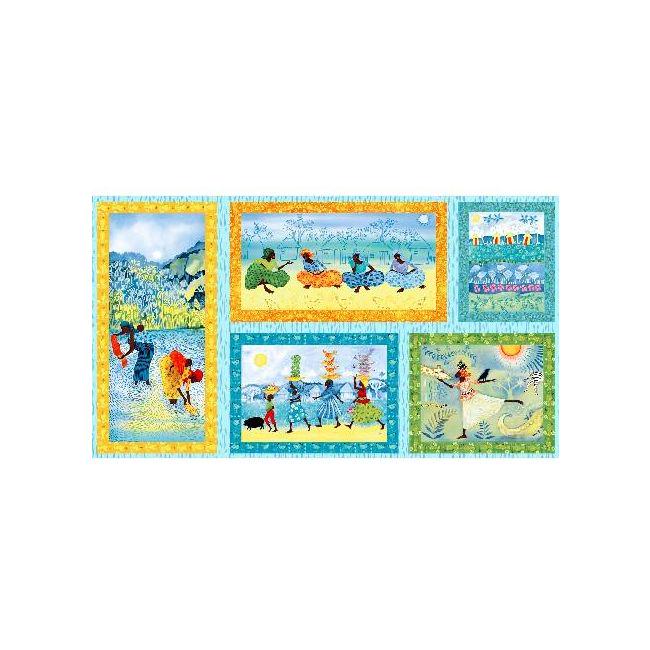 Joyful Days Picture Patches Panel from QT Fabric's Joyful Days Collection- 100% Quilting Cotton-Approx 24"x44"- 2/3 Yard Panel is 2 Repeats
