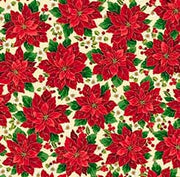Packed Poinsettias in Cream from the Poinsettia Symphony Collection from QT Fabrics - 100% Cotton