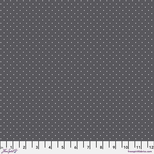 Tula Pink True Colors Graywork Preorder - Tiny Dots in Carbon