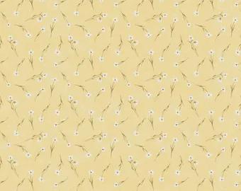 Tossed Floral in Yellow from the Humblebee Collection from Figo Fabrics - 100% Cotton