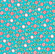 Christmas Mints in Aqua from the Holiday Party Collection by ©Micki Williams for INK & ARROW from QT Fabrics- 100% Cotton
