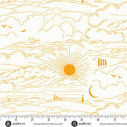 Dwell in Marigold from the Sun Print Whisper Collection by Allison Glass - Andover Fabric