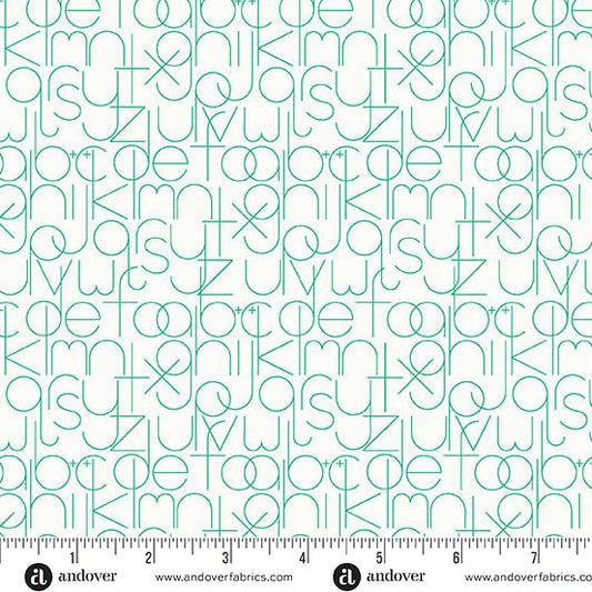 Enough in Emerald from the Sun Print Whisper Collection by Allison Glass - Andover Fabric