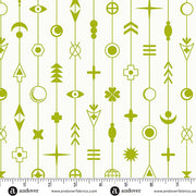 Gaze in Moss from the Sun Print Whisper Collection by Allison Glass - Andover Fabric