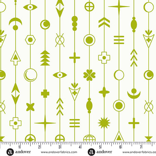 Gaze in Moss from the Sun Print Whisper Collection by Allison Glass - Andover Fabric