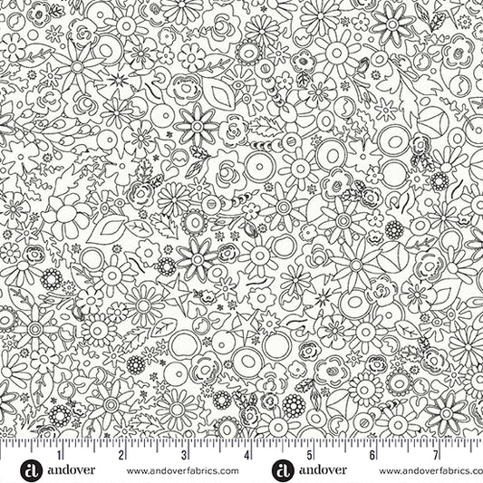 Woodland in Panda from the Sun Print Whisper Collection by Allison Glass - Andover Fabric