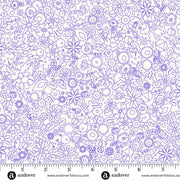 Woodland in Violet from the Sun Print Whisper Collection by Allison Glass - Andover Fabric
