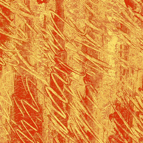 Orange Scribbles Fingerpainting from The Very Hungry Caterpillar Collection by Eric Carle from Andover Fabrics