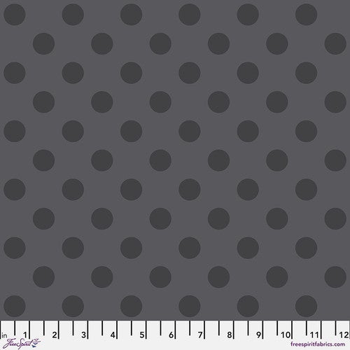 Tula Pink True Colors Graywork Preorder - Pom Pom in Carbon