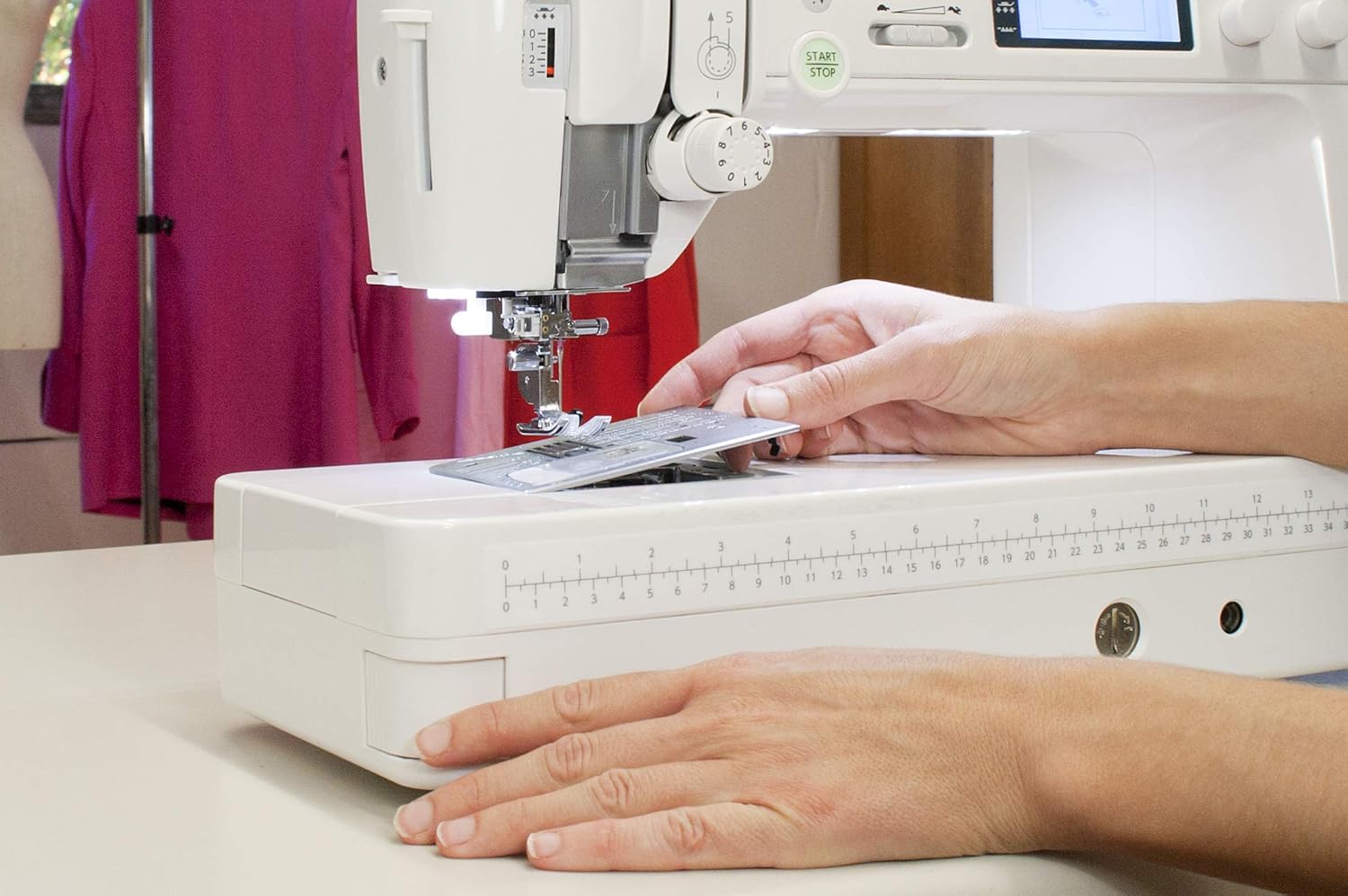 Elna Excellence 720 Pro Quilting Sewing Machine with over 10" of Aluminum Flatbed Sewing Space, 200 built-in stitches, Over 40 Standard Accessories, including Extension Table