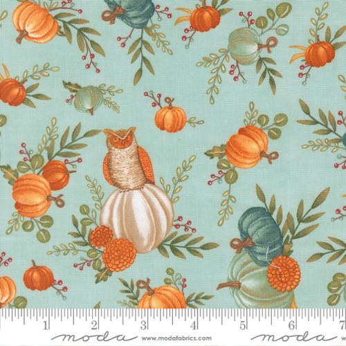 Fall Pumpkins in Aqua from the I Love Fall Most of All Collection by Deb Strain - Moda Fabrics