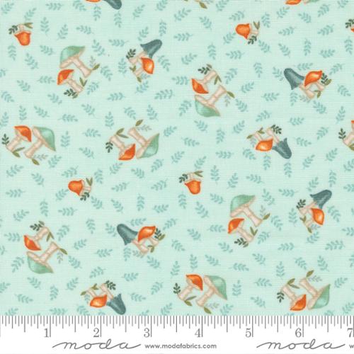 Mushrooms in Aqua from the I Love Fall Most of All Collection by Deb Strain - Moda Fabrics