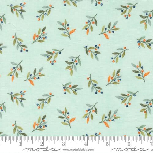 Fall Leaves & Berries in Aqua from the I Love Fall Most of All Collection by Deb Strain - Moda Fabric