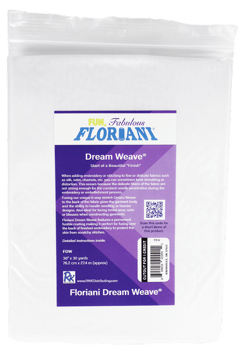 Floriani Dream Weave (Fusible) White 30" x 3 yds
